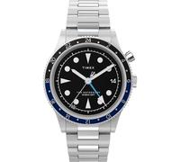 Timex Waterbury Reloj para Hombre, Pulsera de Acero Inoxidable, Esfera Negra, Caja de Acero Inoxidable, 39 mm, TW2Y29700