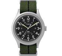 Timex MK1 - Reloj automático MK1 de 40 mm para Hombre, Color Verde, Esfera Negra, Caja Plateada