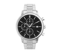 Timex Orologio Trend 45 mm - Cassa argentata con quadrante nero e bracciale in acciaio inossidabile TW2V01600