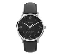 Orologio Timex Waterbury 40 mm - Cassa in acciaio inossidabile con quadrante nero e cinturino in pelle nera TW2V01500
