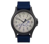 Timex Peanuts Expedition Acadia - Reloj para Hombre de 40 mm, Correa Azul, Esfera Natural, Caja Negra