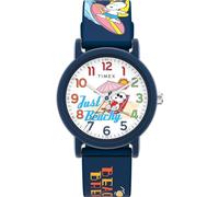 Timex Peanuts Just Beachy - Reloj unisex de 36 mm, pulsera en silicona azul, esfera blanca, caja azul TW2V78600