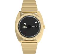 Timex Q 1975 Enigma - Reloj para hombre de 37 mm, pulsera dorada, esfera negra, caja dorada