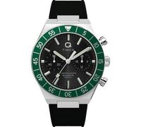 Timex Q Continental Chronograph TW2Y56100 - Reloj cronógrafo con Correa de Silicona Negra con Esfera Negra y Caja de Acero Inoxidable para Hombre, 40 mm