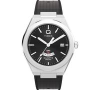 Timex Q Continental GMT - Reloj para Hombre de 39 mm, Correa Negra, Esfera Negra, Caja de Acero Inoxidable