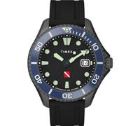Timex Reloj analógico automático para Hombre con Correa de Goma Tiburón