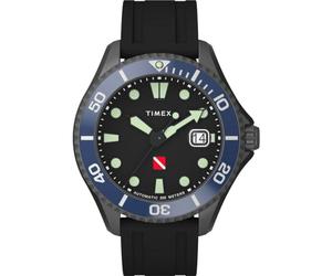 Timex Reloj analógico automático para Hombre con Correa de Goma Tiburón