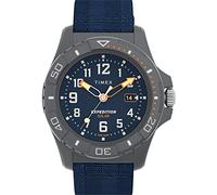 Timex Reloj Hombre FREEDIVE Men's #Tide Ocean Material Caja de Plástico Gris Movimiento de Cuarzo Esfera Azul Correa Plástico Reciclado Azul con Cierre Hebilla Normal 5 ATM