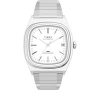 Timex Reloj automático de banda de expansión de acero inoxidable de 1983 E Line Reissue de 34 mm