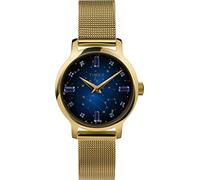 Timex Reloj Celestial de 31 mm para mujer, pulsera dorada, esfera azul, caja dorada, Azul/dorado, talla única, Reloj Celestial Transcend de 31 mm con correa de malla de 3 manecillas