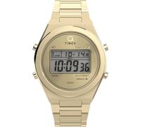 Timex Reloj Continental de 39 mm para hombre, pulsera dorada, esfera digital, caja dorada