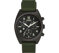 Timex Reloj cronógrafo Expedition Capstone de 41 mm para hombre, esfera verde de dos piezas, caja plomiza, color verde