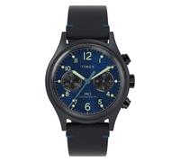 Timex Reloj cronógrafo MK1 para Hombre de 40 mm, Correa Negra, Esfera Azul, Caja Negra
