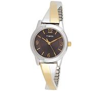 Timex Reloj de Banda de expansión de Dos Tonos con Esfera Negra para Mujer, TW2U30000