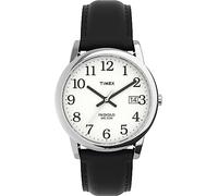 Timex Reloj de Cuarzo para Hombre con Pantalla analógica y Correa de Piel, Negro/Plateado/Blanco, Talla única, Core Easy Reader