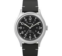 Timex Reloj de Pulsera para Hombre MK1, 40 mm, Esfera Negra de Dos Piezas, Caja Plateada