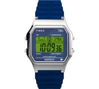 Timex Reloj Digital para Hombre con Correa de plástico T80, Azul, Correa