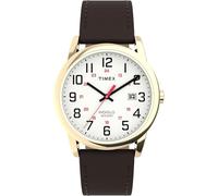Timex Reloj Easy Reader para hombre de 38 mm, Marrón/tono dorado/blanco/38 mm