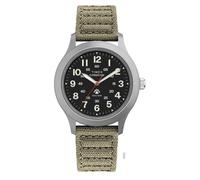 Timex Reloj Expedition Field de 36 mm para Hombre, Correa bronceada, Esfera Negra, Caja Plateada