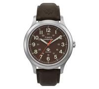 Timex Reloj Expedition Field de 36 mm para Hombre, Correa marrón, Esfera marrón, Caja Plateada