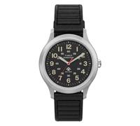 Timex Reloj Expedition Field de 36 mm para Hombre, Correa Negra, Esfera Negra, Caja Plateada