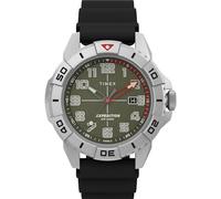 Timex Reloj Expedition North Ridge de 42 mm para Hombre, Correa Negra, Esfera Verde, Caja Plateada
