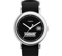 Timex Reloj Fortnite Weekender de 37 mm para hombre, correa negra, esfera negra, caja plateada
