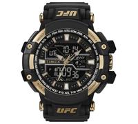 Timex Reloj Hombre UFC Combat Men's Resin Caja de Acero Negro Movimiento de Cuarzo Esfera Negro Correa Plástico Negro con Cierre Hebilla Normal 5 ATM