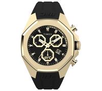 Timex Reloj Hombre UFC Pro Men's Silicone Caja de Acero Dorado Movimiento de Cuarzo Esfera Negro Correa Silicona Negro con Cierre Hebilla Normal 10 ATM