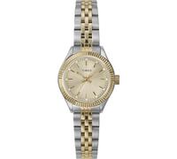 Timex Reloj Legacy de 25 mm para mujer, pulsera de dos tonos, esfera dorada, caja de dos tonos
