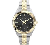Timex Reloj Legado de 36 mm para Mujer - Pulsera Bicolor Esfera Negra Tono Dorado