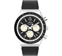Timex Reloj Q de 40 mm para Hombre, Negro/Tono Plateado, Retro