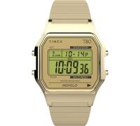 Timex Reloj T80 de 34 mm con Pulsera de Acero Inoxidable, Tono Dorado/Dorado/Digital, Moderno