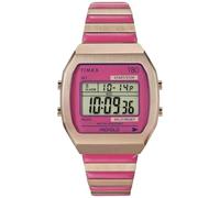 Timex Reloj T80 de 36 mm para mujer, correa de expansión en tono oro rosa, esfera rosa, caja en tono oro rosa, Tono oro rosa, Moderno