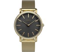 Timex Reloj Transcend Celestial de 34 mm para mujer, Dorado/Negro, Reloj Transcend con cristales de 34 mm con correa de malla de 3 manecillas