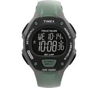 Timex Reloj Triathlon Classic 30 Lap para Hombre, 38 mm, Correa Verde, Esfera Digital, Caja Negra