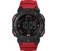 Timex Reloj UFC Rumble de 50 mm para hombre, correa roja, esfera digital, caja negra, Rojo -