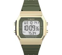Timex Reloj unisex de seguimiento de actividad de 40 mm, correa negra, esfera digital, caja dorada, Negro -