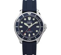 Timex Reloj unisex Deepwater Meridian 200 de 38 mm, esfera azul de dos piezas de liberación rápida, caja de acero inoxidable
