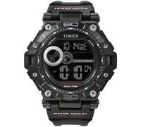 Timex Sport - Reloj de 52 mm para hombre, correa de resina negra, esfera digital, caja negra TW5M63400