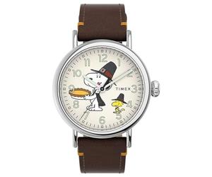 Timex Standard Peanuts Snoopy Woodstock Pilgrims Reloj de Acción de Gracias TW2V60100, Beige, Moderno