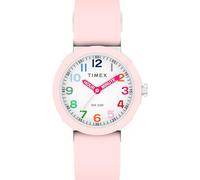 Timex Time Machines Reloj para niño, Correa de Silicona Rosa, Esfera Blanca, Caja Blanca, 30 mm, TW2W92000
