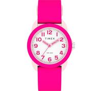 Timex Time Machines Reloj para niño, Correa de Silicona Rosa, Esfera Blanca, Caja Rosa, 30 mm, TW2W92200