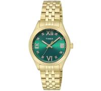 [TIMEX] Timex Waterbury Legacy - Reloj de pulsera para mujer, esfera verde, acero inoxidable, cristal mineral, cuarzo de Filipinas, marca TW2V45500, dorado, verde, tipo pulsera