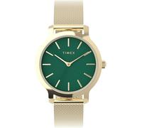 Timex Transcend 31 mm reloj de mujer de acero inoxidable correa de malla, dorado, Moderno