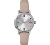 Timex Transcend - Reloj analógico para Mujer de 34 mm, diseño Moderno y Elegante, Rosa/Plateado/Tono Plateado, Classic