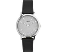 Timex Transcend - Reloj para mujer de 34 mm, color negro, plateado y plateado, minimalista, Negro/Plateado/Tono plateado, Minimalista