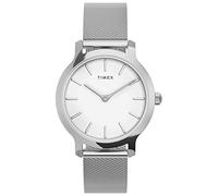 Timex Transcend TW2U86700 - Reloj para mujer de 31 mm con brazalete de acero inoxidable y esfera blanca