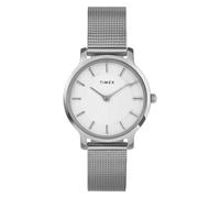 Timex Transcend TW2Y10200 - Reloj con correa malla plateada y esfera plateada para mujer, 34 mm