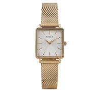 Timex Transcend TW2Y26100 - Reloj de cuarzo para mujer, pulsera de malla de acero inoxidable en dorado con esfera plateada, 22 mm